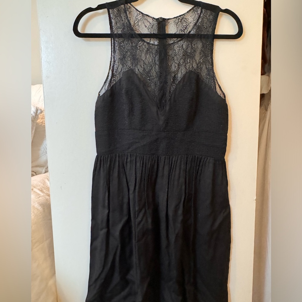Sandro size 4 dress - black with lace details. Short length.